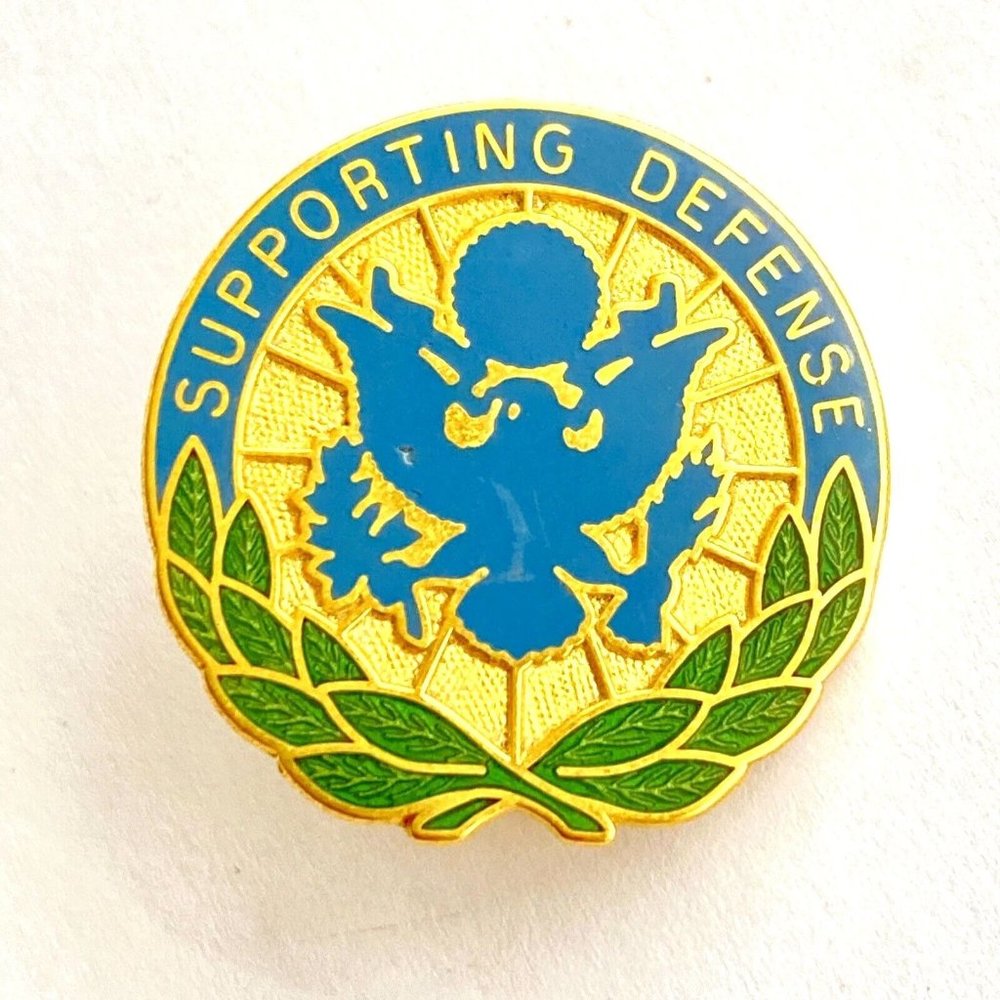 Supporting Defense Presidential Seal Lapel Hat Tie Pin Meyer Dual Pinback 1.2”